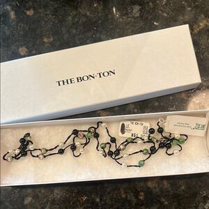 Vintage Black and Green Beaded Necklace